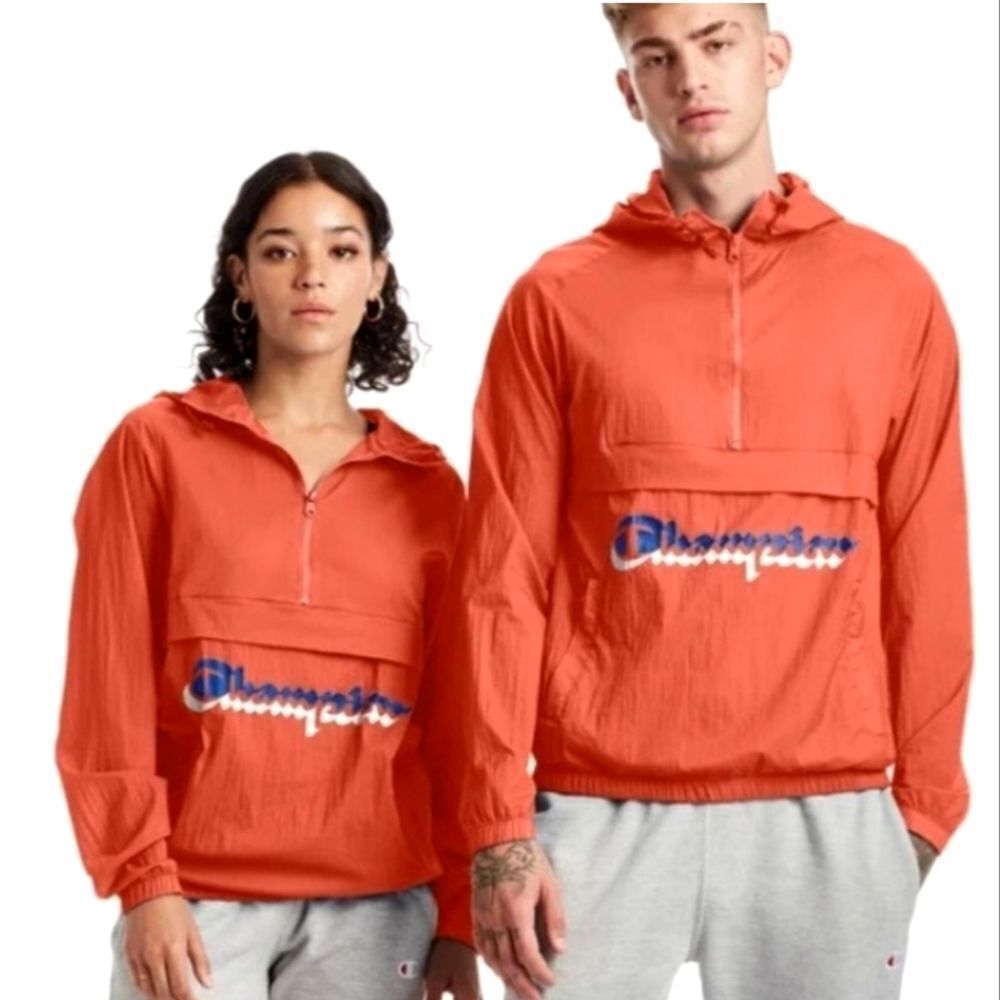 Champion Coral Manorak Pullover Windbreaker Jacket Size Large